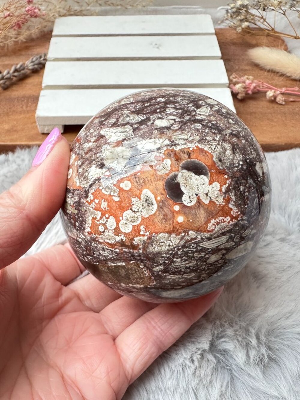 Gorgeous Money Agate Sphere (C79)
